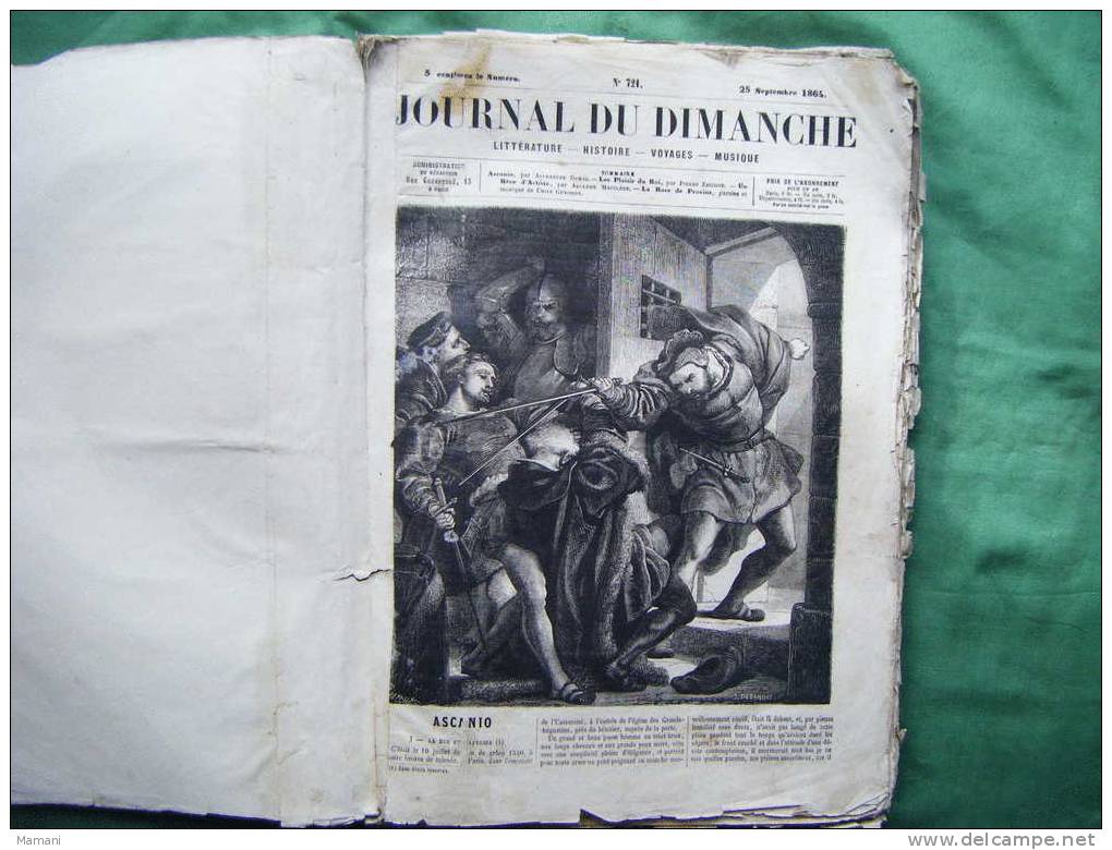 Journal Du Dimanche  Du 25septembre 1864 Au 5 Janvier 1865- Illustration Laplante-donjean-rene-jd - 1850 - 1899