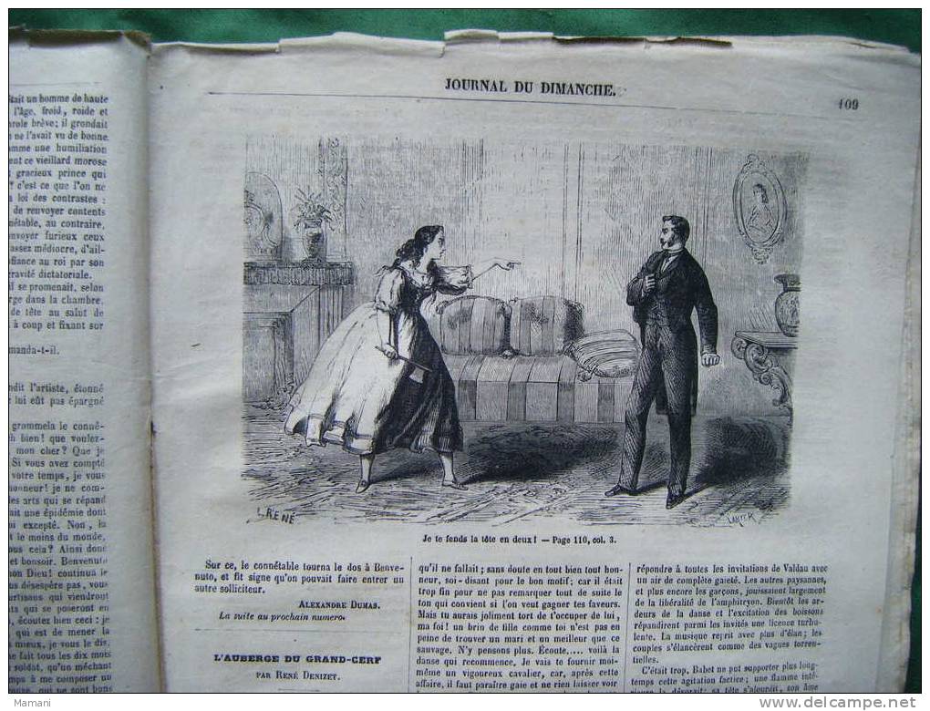 journal du dimanche  du 25septembre 1864 au 5 janvier 1865- illustration laplante-donjean-rene-jd