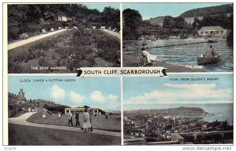 Scarborough       South Cliff   CP SM  Multivues      Année 1961 - Scarborough