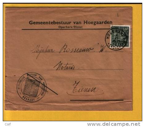 768 Op  Brief " Gemeentebestuur Van Hoegaarden" Met Stempel HOEGAARDEN - 1948 Exportación