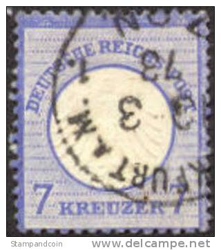 Germany #10 Used 7kr Small Shield From 1872 - Used Stamps