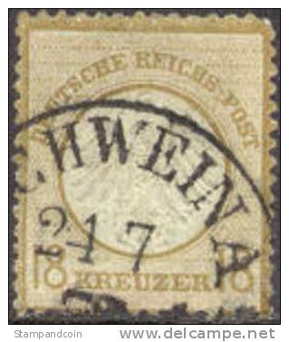 Germany #11 Used 18kr Small Shield From 1872 - Oblitérés