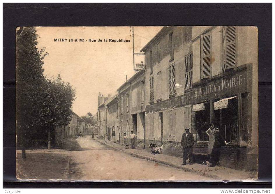 77 MITRY MORY Rue De La République, Buvette De La Mairie, Animée, Ed ?, 192? *** ETAT *** - Mitry Mory