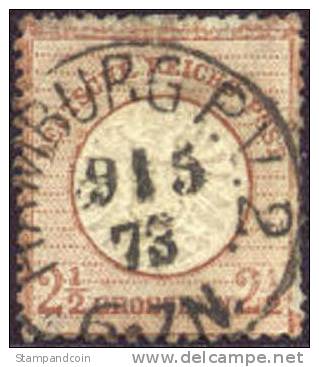 Germany #19a Used Lilac Brown 2-1/2gr Large Shield From 1872 - Gebraucht