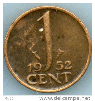 Pays-Bas 1 Cent 1952 Ttb - 1948-1980 : Juliana