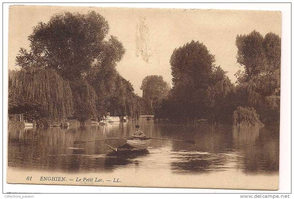 Cp , 95 , ENGHIEN , Le Petit Lac , Voyagée 1912 - Enghien Les Bains