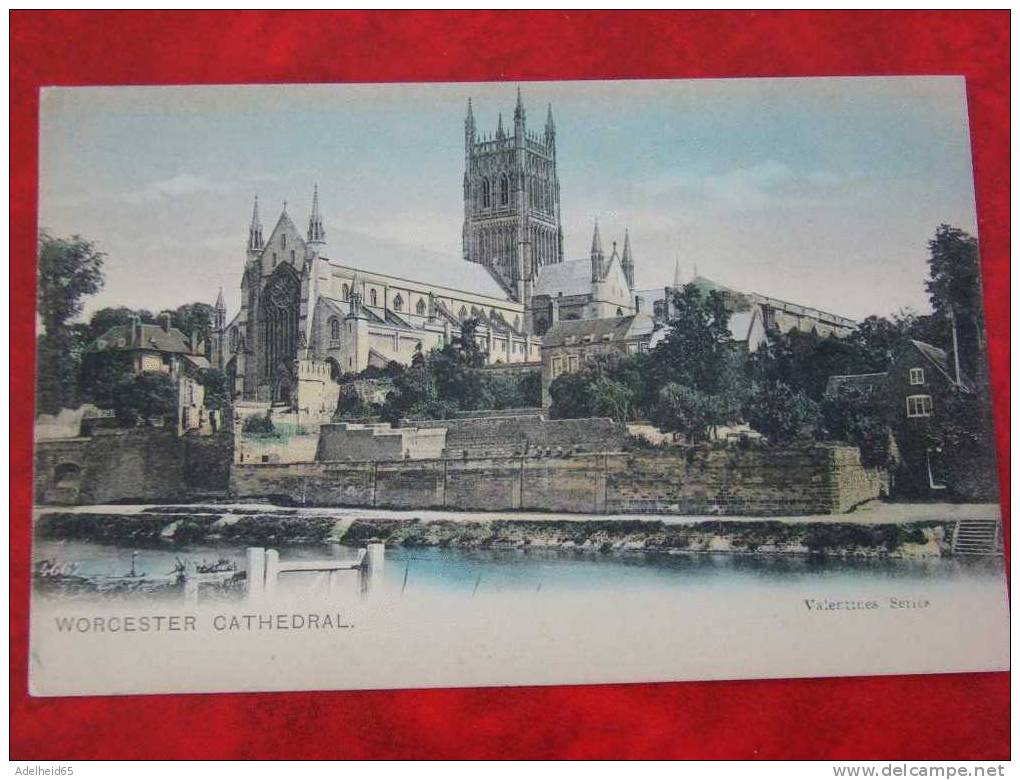 C 1910 Hand-coloured Worcester Cathedral The Valentine 4667 - Autres & Non Classés