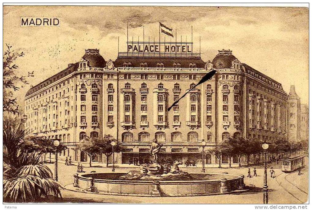 3757  Postal Privada HOTEL PALACE- MADRID 1916, Marca De Censura,censor Mark - Cartas & Documentos