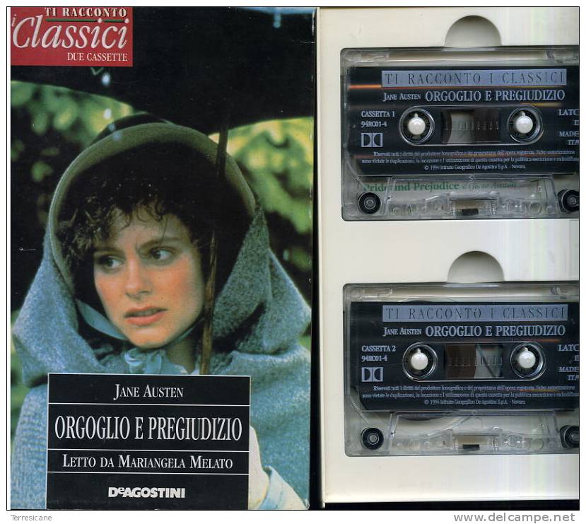 ORGOGLIO E PREGIUDIZIO AUSTIN JANE DE AGOSTINI 	AUDIOLIBRO 2 CASSETTE IN COFANETTO LETTO DA MARIANGELA MELATO NUOVO - Cassettes