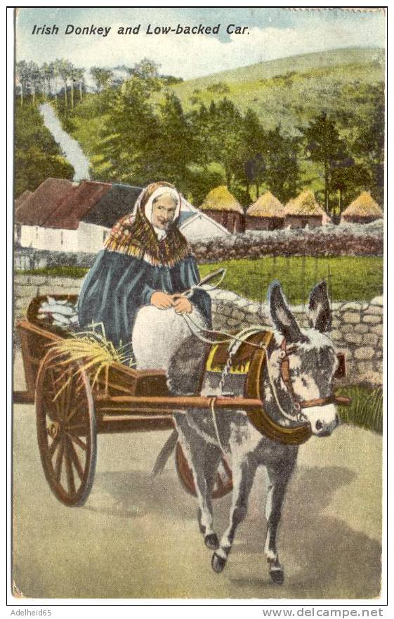 Irlande Ireland Eire Irish Donkey And Low-backed Car Attelage âne Baile Atha Cliath Dublin 1932 - Dublin