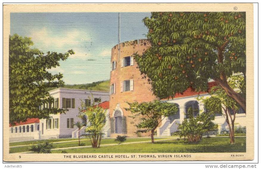 The Bluebeard Castle Hotel St. Thomas  Virgin Islands 1939 To Momstown NJ - Virgin Islands, US