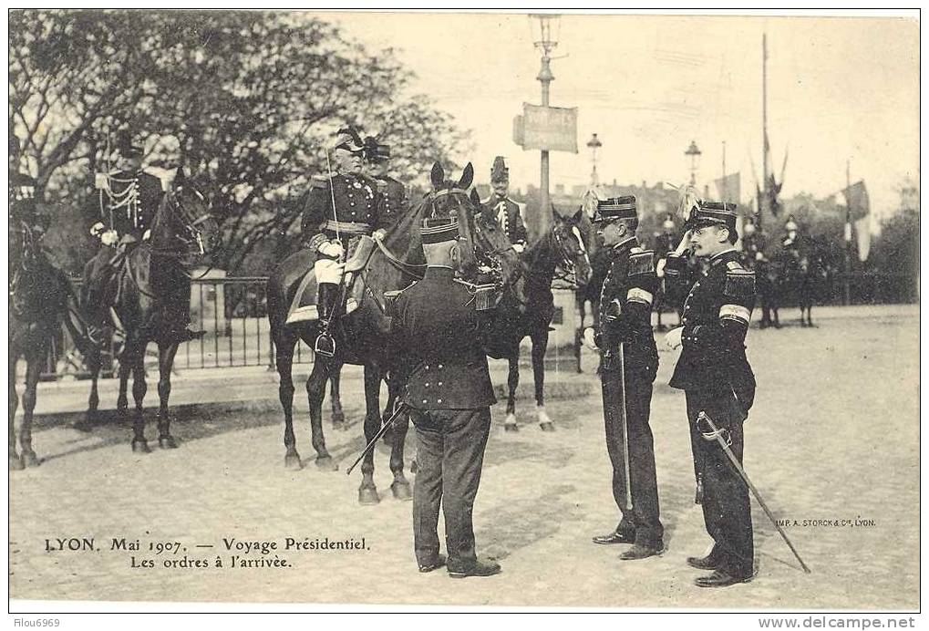 RARE CARTE POSTALE   VOYAGE PRESIDENTIEL MONSIEUR LE PRESIDENT ARMAND FALLIERES A LYON  EN  MAI  1907 - Evènements