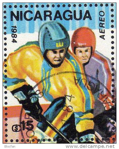 Eishockey Winter Olympic Sarajevo Nicaragua 2479+ Block 155 O 4€ - Winter 1984: Sarajevo