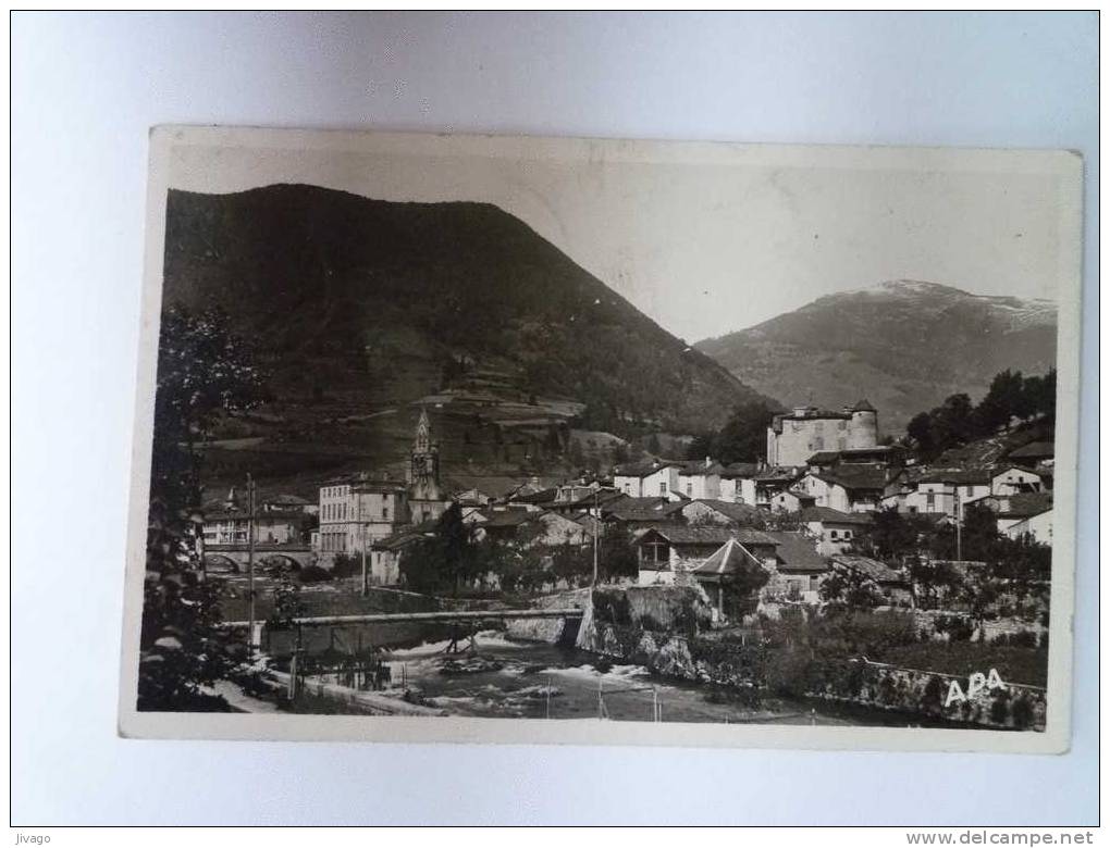 SEIX  (Ariège)  :  Vue Générale Sur L'Eglise Et Le Château  -  Carte Semi-moderne - Pamiers