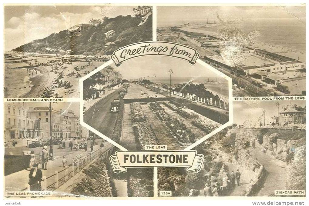 Britain United Kingdom - Greetings From Folkestone Old Used Postcard [P162] - Folkestone