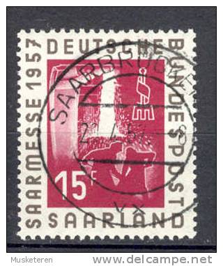 Saarland Bundespost 1957 Mi. 400  15 Fr Internationale Saarmesse Saarbrücken Deluxe Cancel !! - Gebruikt