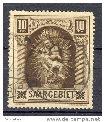 Saargebiet 1925 Mi. 103  10 Fr Madonna Von Blieskastel €30,- Mettlach Deluxe Cancel !! - Used Stamps