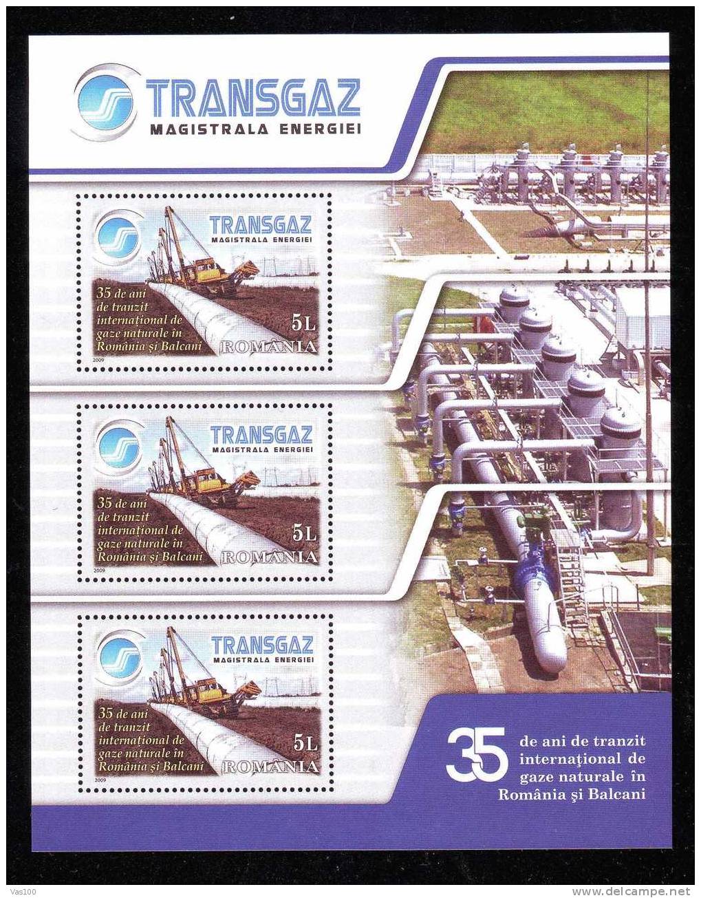 TRANSGAZ - GAZ - GAS- 2009 MINISHEET MNH Romania. - Gas