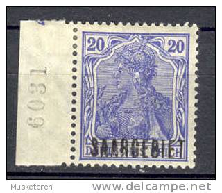 Saargebiet 1920 Mi. 35   20 Pf Germania Deutsches Reich Overprinted Saargebiet Mit Rand MH - Unused Stamps