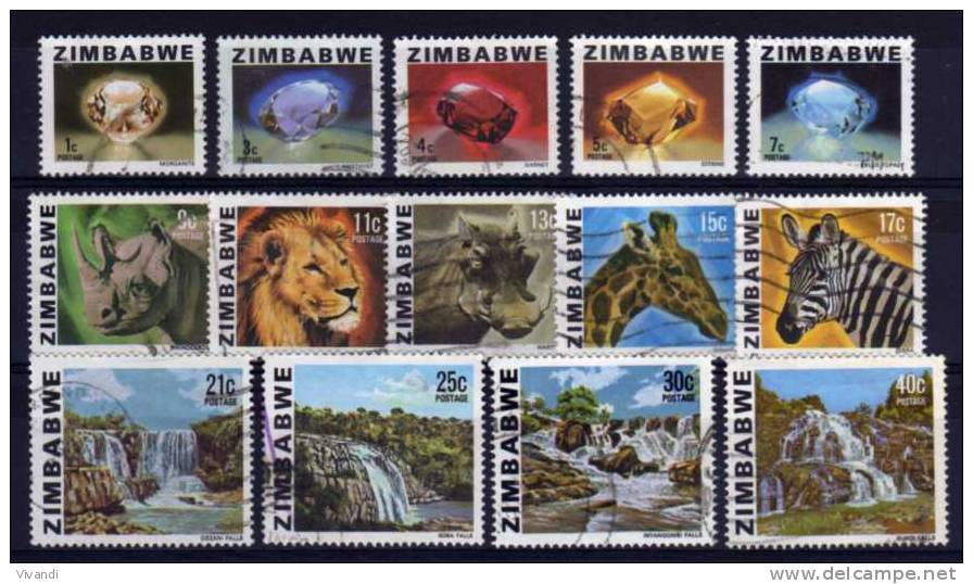Zimbabwe - 1980/1983 - Gems, Animals & Waterfalls (Part Set) - Used - Zimbabwe (1980-...)