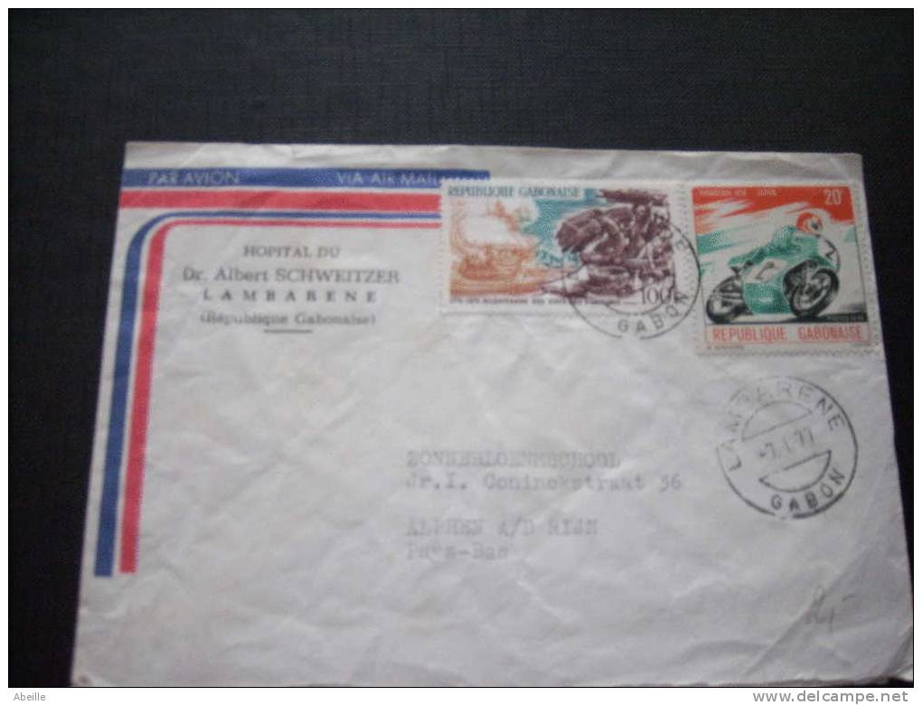 18/329   LETTRE GABON - Motorfietsen