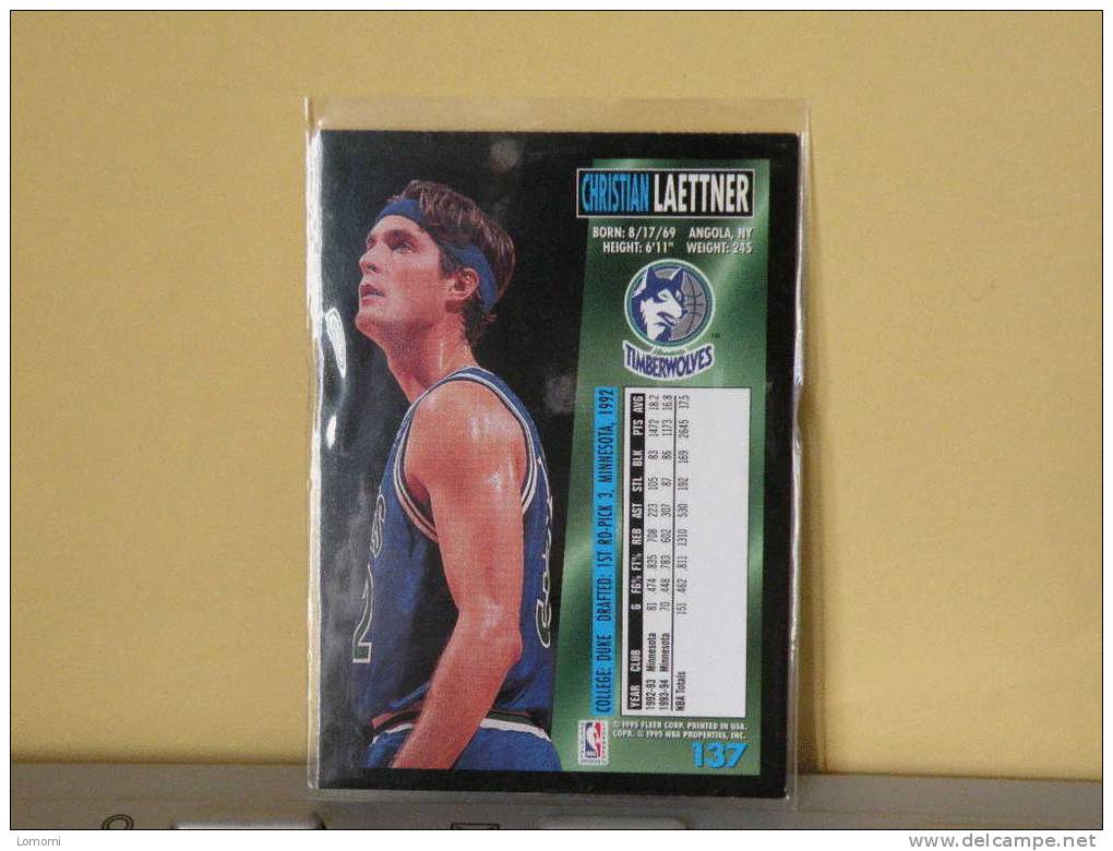 Minnessota Timberwolves, 94/95- Carte  Basketball- Christian LAETTNER - N.B.A . N° 137. 2 Scan - Minnesota Timberwolves