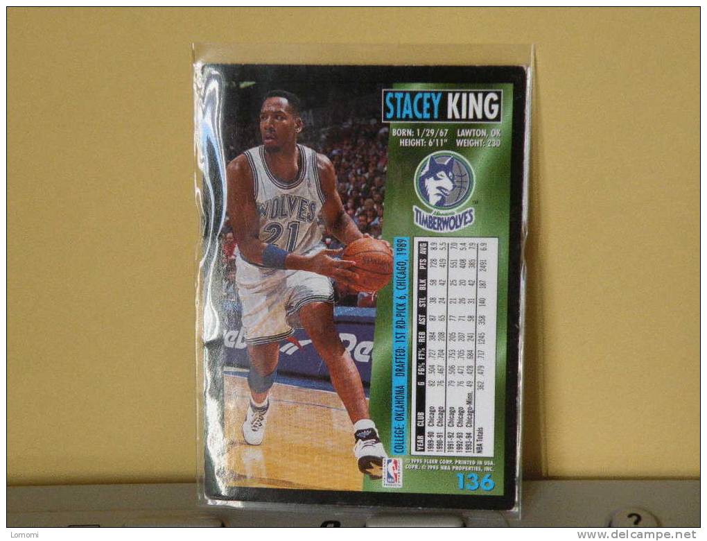 Minnessota Timberwolves, 94/95- Carte  Basketball-  Stacey KING - N.B.A . N° 136. 2 Scan - Minnesota Timberwolves