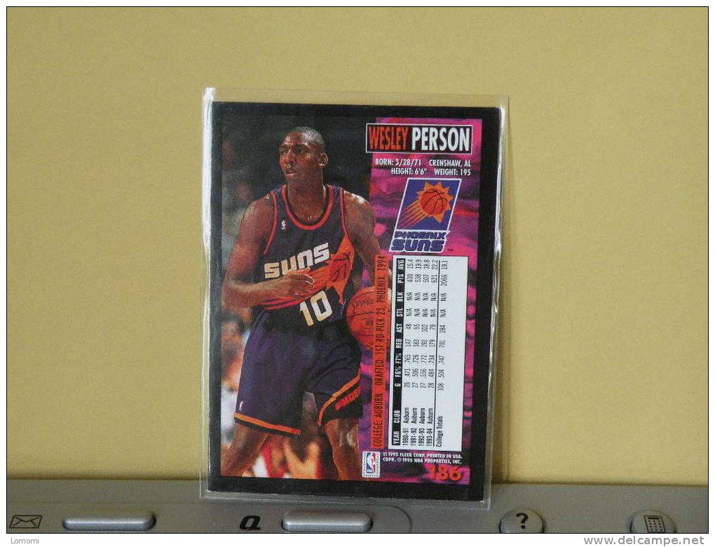 PHOENIX SUNS, 94/95- Carte  Basketball- Wesley Person - N.B.A . N° 186. 2 Scan - Phönix Suns