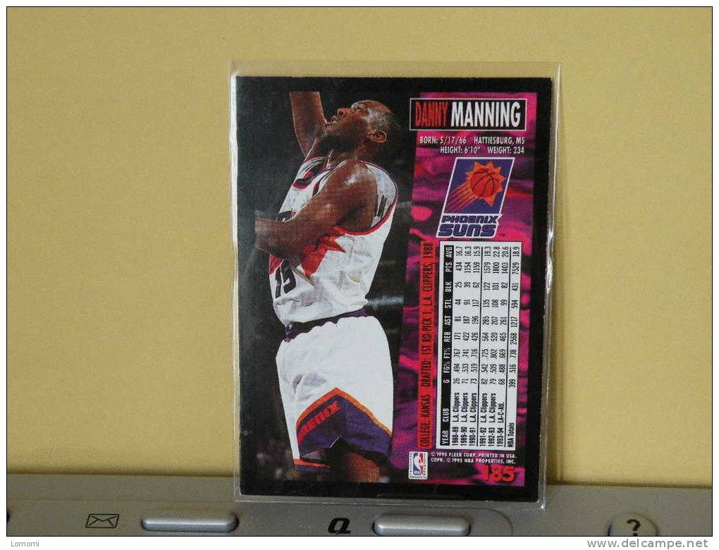 PHOENIX SUNS, 94/95- Carte  Basketball- Danny Manning - N.B.A . N° 185. 2 Scan - Phoenix Suns