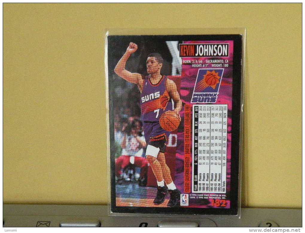 PHOENIX SUNS, 94/95- Carte  Basketball - KEVIN JOHNSON - N.B.A . N° 182. 2 Scan - Phoenix Suns