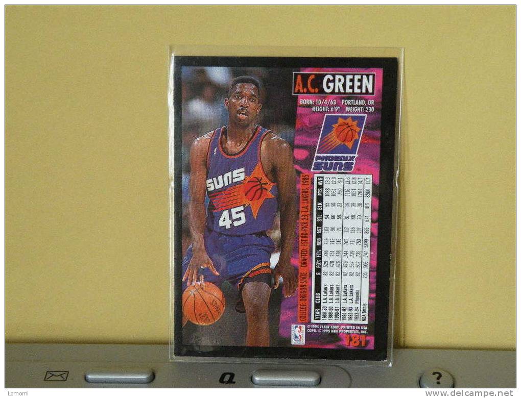 PHOENIX SUNS, 94/95- Carte  Basketball - A.C. GREEN - N.B.A . N° 181. 2 Scan - Phoenix Suns