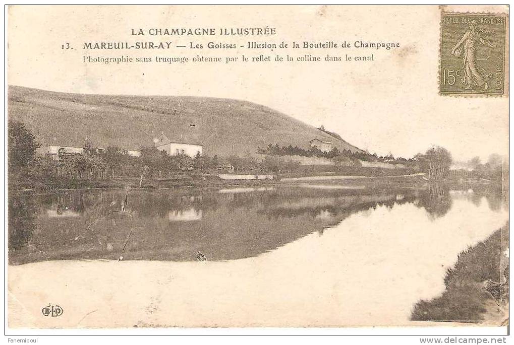 MAREUIL-SUR-AY.    Les Goisses. Illusion De La Bouteille De Champagne - Mareuil-sur-Ay