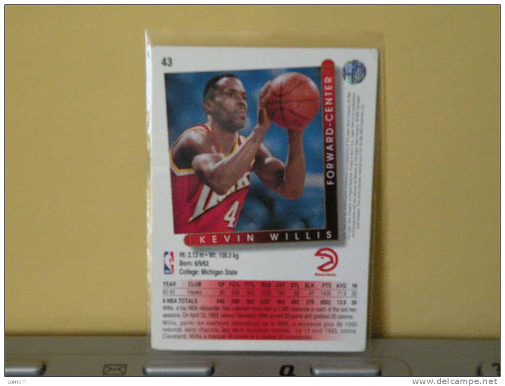 Atlanta Hawks , 93/94- Carte  Basketball -  Kevin Willis - N.B.A . N°43. 2 Scan - Atlanta Hawks