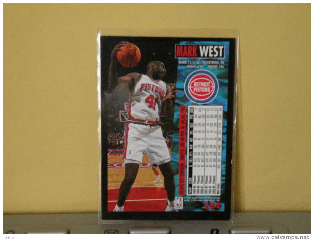 Deltroit Pistons , 94/95- Carte  Basketball - Mark WEST - N.B.A . N° 284. 2 Scan - Detroit Pistons