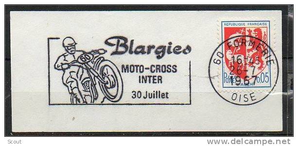 FRANCIA - FRANCE - 30/07/1967 - BLARGIES - MOTO-CROSS INTER - TARGHETTA (FRAMMENTO) - Motorbikes