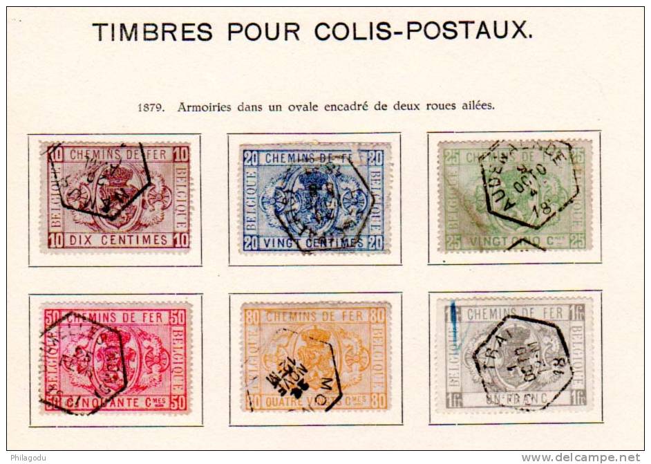 Belgique 1879, Armoiries, CF 1 / 6, Cote 156 € - Afgestempeld