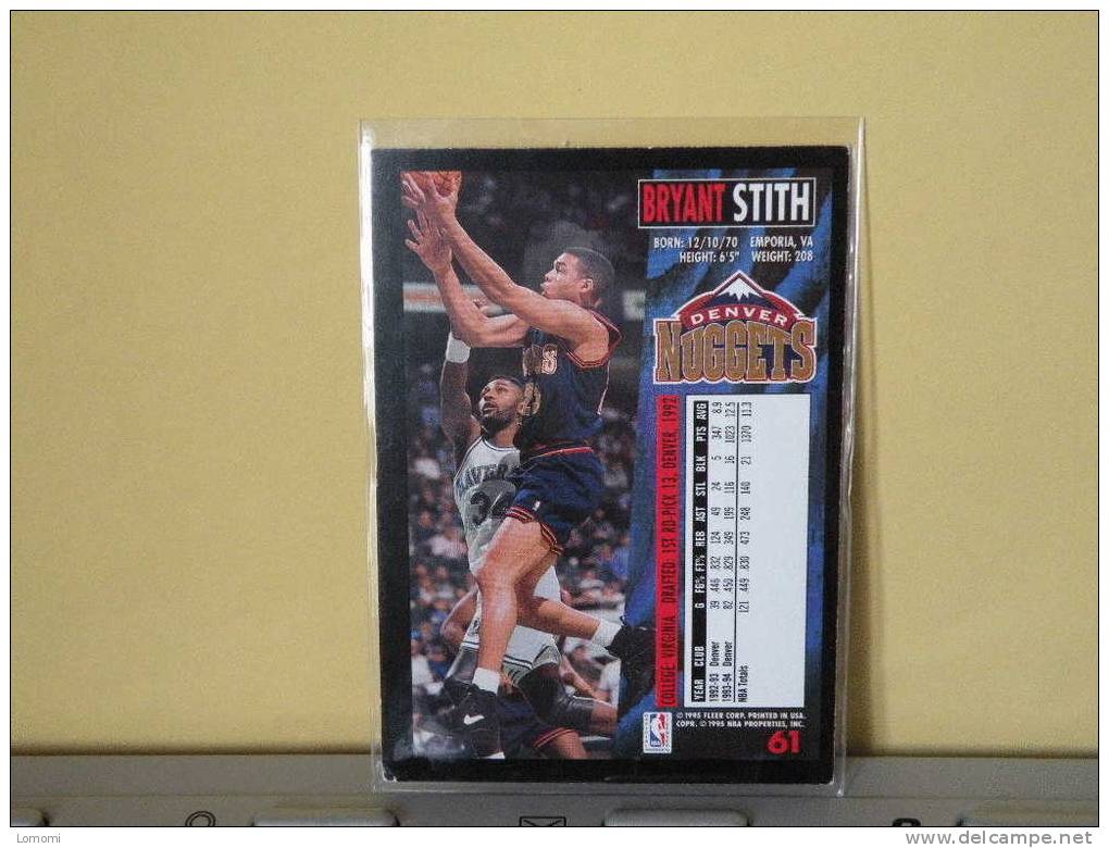 DENVER NUGGETS, 94/95- Carte  Basketball - Briant STITH - N.B.A . N° 61. 2 Scan - Denver Nuggets