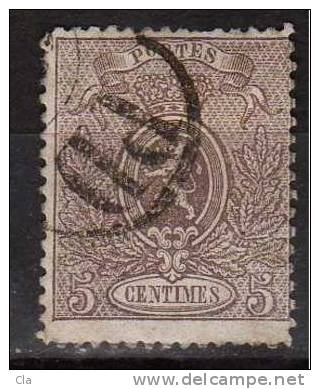 25 Obl  Voir Dentelure  Cob 95 - 1866-1867 Coat Of Arms