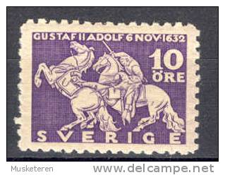 Sweden 1932 Mi. 216 B  10 Ö Todestag Von König Death Day Of King Gustav II Battle Of Schlacht Von Lützen 4-side Perf MNH - Unused Stamps