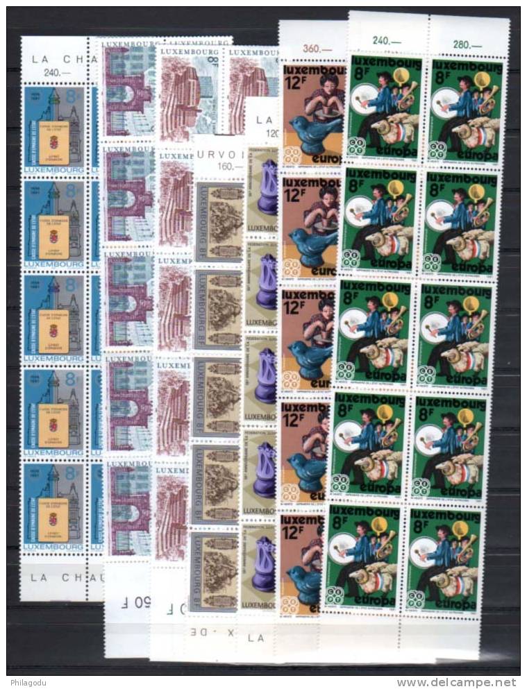 Luxembourg 1981, Bâtiments, Europa, échecs, 10 X 979 /85**  Cote 68 E  Postfrich - Neufs