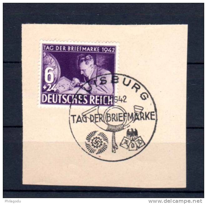 Allemagne1942, Journée Du Timbre, 735 Sur Fragment De Feuille Avec Le Cachet Spécial - Frankeermachines (EMA)