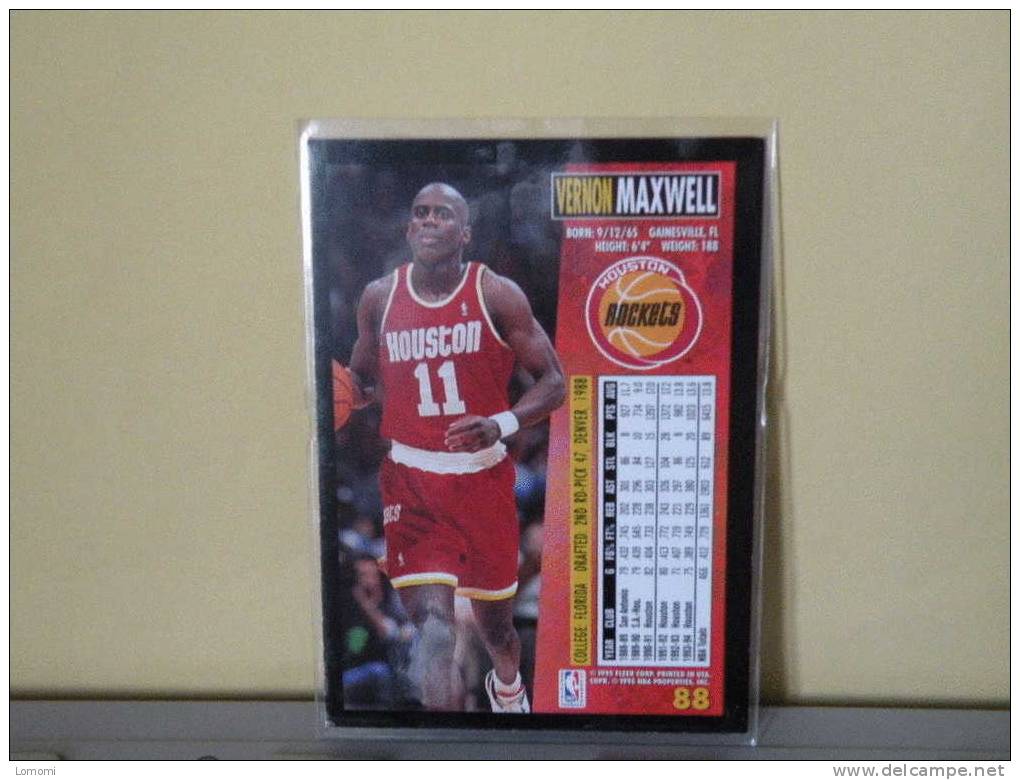 Houston Rockets, 94/95- Carte  Basketball - Vernon Maxwell - N.B.A . N° 88. 2 Scan - Houston Rockets