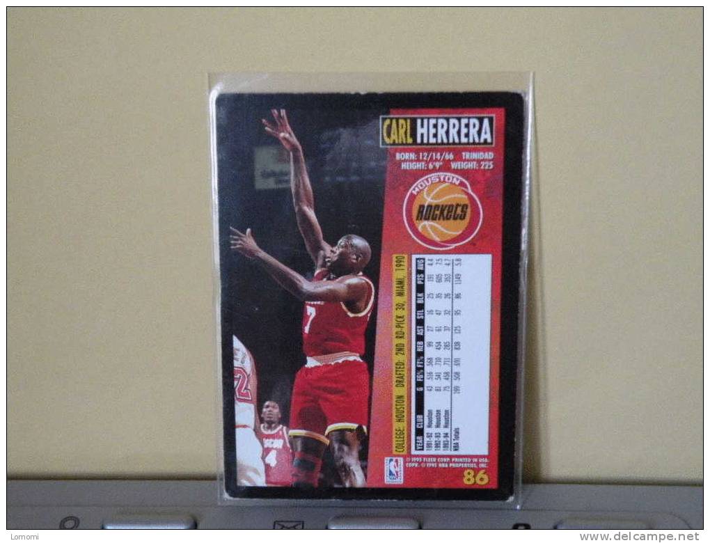 Houston Rockets, 94/95- Carte  Basketball - Carl HERREA - N.B.A . N° 86. 2 Scan - Houston Rockets