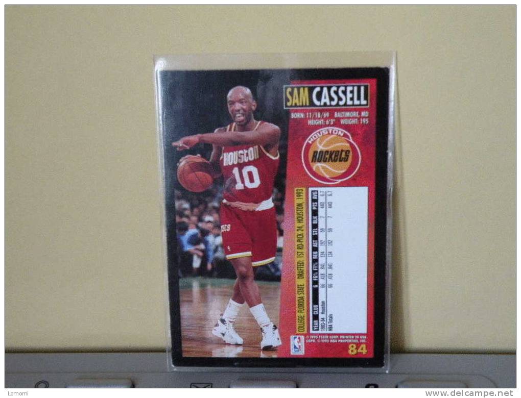 Houston Rockets, 94/95- Carte  Basketball - SAM CASSELL - N.B.A . N° 84. 2 Scan - Houston Rockets