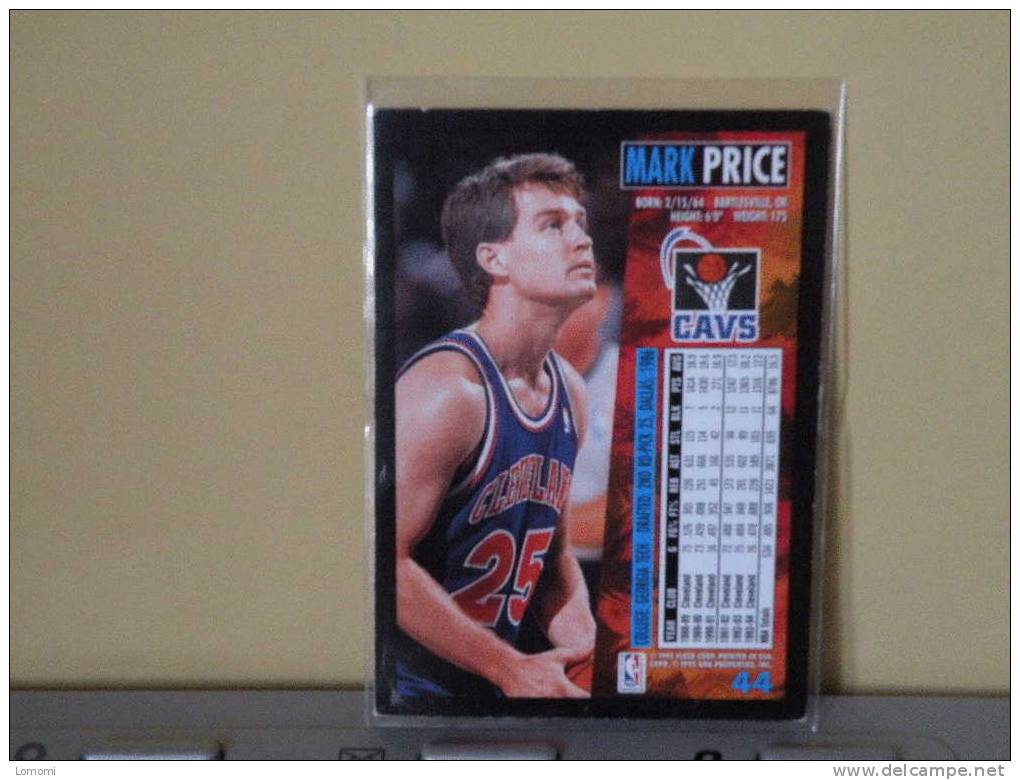 CLEVELAND CAVALIERS, 94/95- Carte  Basketball - Mark Price - N.B.A . N° 44. 2 Scan - Cleveland Cavaliers