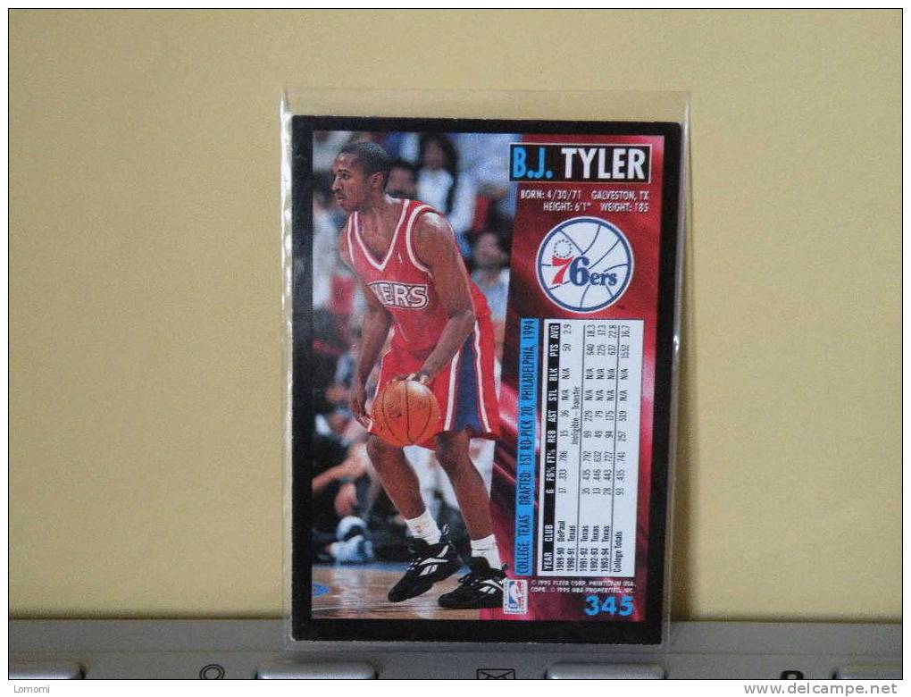 Philadelphia 76ers, 94/95- Carte  Basketball - B. J.  TYLER - N.B.A . N° 345. 2 Scan - Philadelphia 76ers