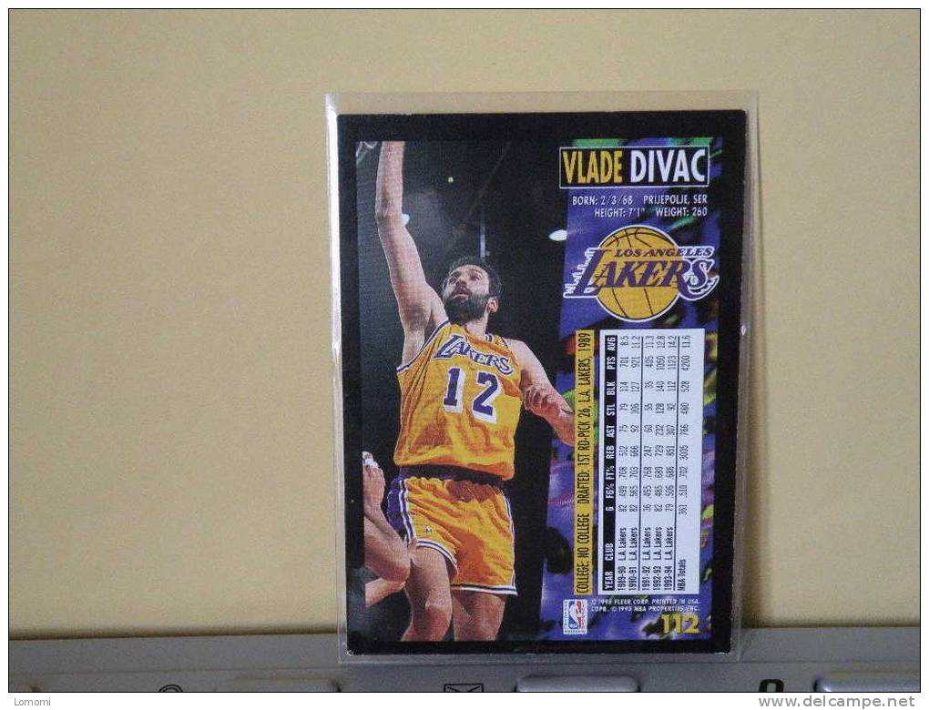 LOS ANGELES Lakers, 94/95- Carte  Basketball - Vlde DIVAC - N.B.A . N° 112. 2 Scan - Los Angeles Lakers