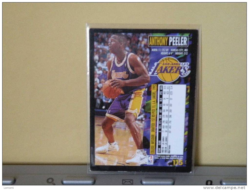 LOS ANGELES Lakers, 94/95- Carte  Basketball - Anthony PEELER - N.B.A . N° 115. 2 Scan - Los Angeles Lakers