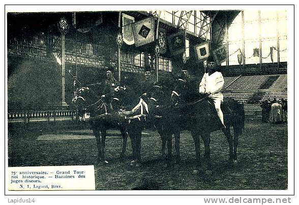 N 821 /  CPA BRUXELLES 75° ANNIVERSAIRE GRAND TOURNOI HISTORIQUE   BAZUINES DES JUGES DISEURS - Fêtes, événements