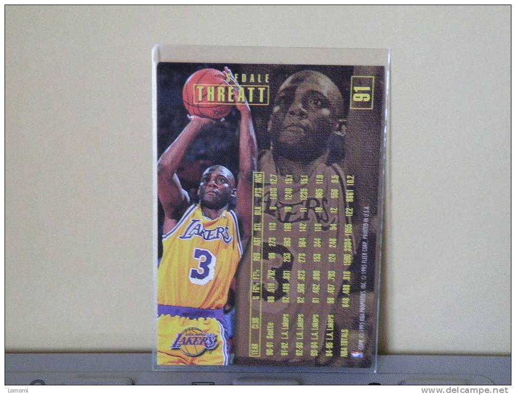 LOS ANGELES Lakers, 95/96- Carte  Basketball - Sédale THREATT - N.B.A . N° 91. 2 Scan - Los Angeles Lakers